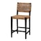 Baxton Studio Alise Modern Bohemian Dark Brown Mahogany Wood and Banana Fiber Counter Stool 228-13127-ZORO - alternate 1